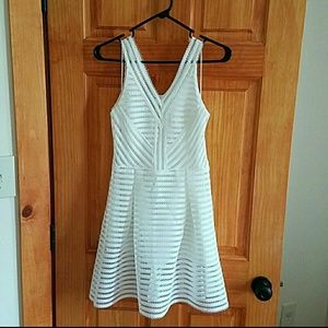 White fit and flare dress